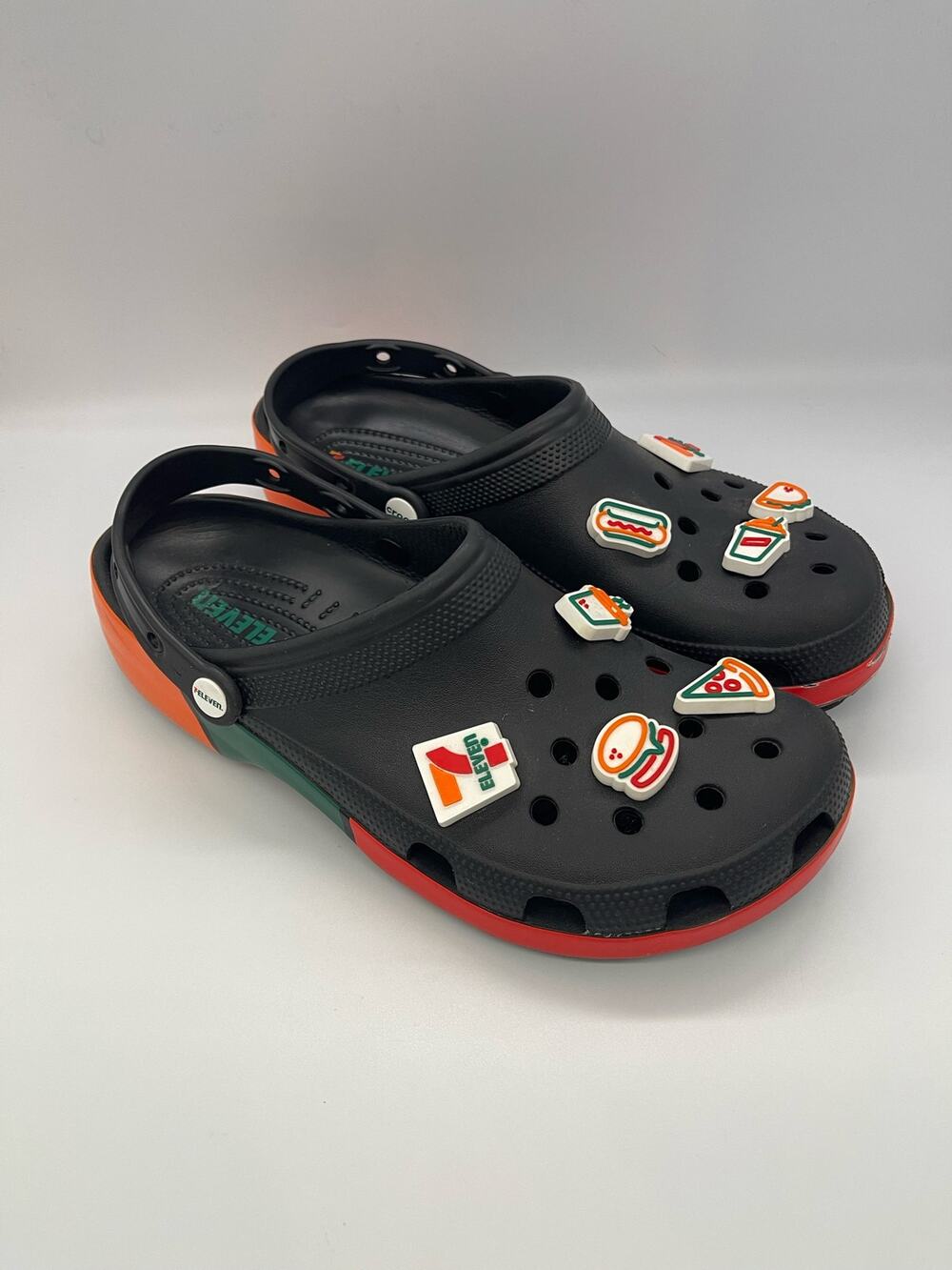 7-Eleven x Crocs Exclusive 7-11 Black Classic Clog Men's Size 12